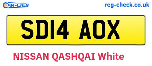 SD14AOX are the vehicle registration plates.