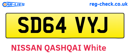 SD64VYJ are the vehicle registration plates.