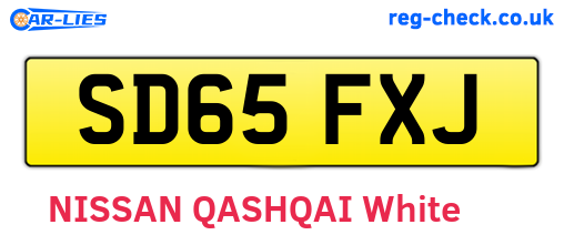 SD65FXJ are the vehicle registration plates.