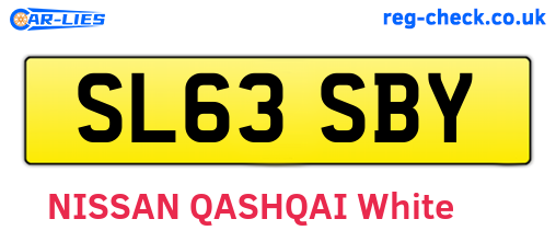 SL63SBY are the vehicle registration plates.