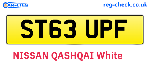 ST63UPF are the vehicle registration plates.