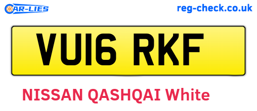 VU16RKF are the vehicle registration plates.