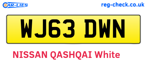 WJ63DWN are the vehicle registration plates.