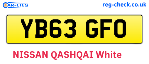 YB63GFO are the vehicle registration plates.
