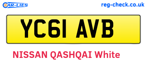 YC61AVB are the vehicle registration plates.