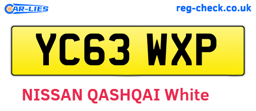 YC63WXP are the vehicle registration plates.