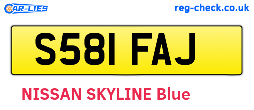 S581FAJ are the vehicle registration plates.