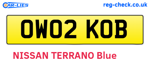 OW02KOB are the vehicle registration plates.