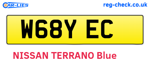 W68YEC are the vehicle registration plates.