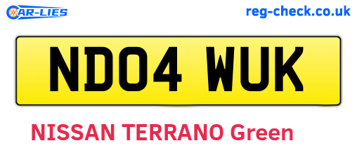 ND04WUK are the vehicle registration plates.