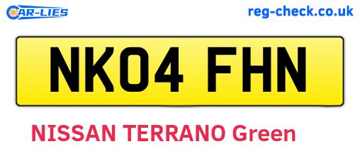 NK04FHN are the vehicle registration plates.