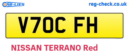V70CFH are the vehicle registration plates.