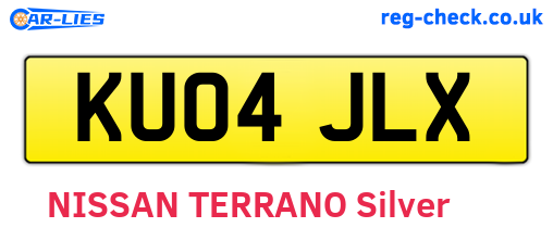 KU04JLX are the vehicle registration plates.