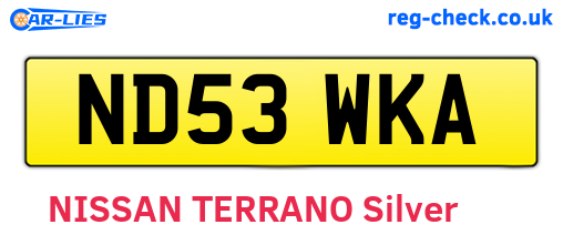 ND53WKA are the vehicle registration plates.