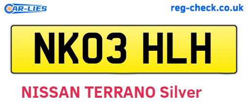 NK03HLH are the vehicle registration plates.