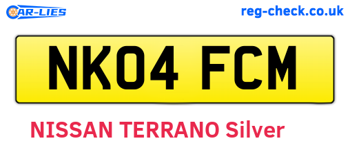NK04FCM are the vehicle registration plates.