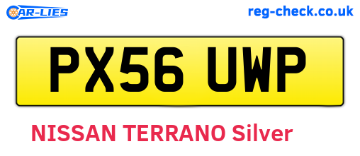 PX56UWP are the vehicle registration plates.