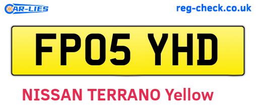 FP05YHD are the vehicle registration plates.