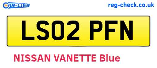 LS02PFN are the vehicle registration plates.