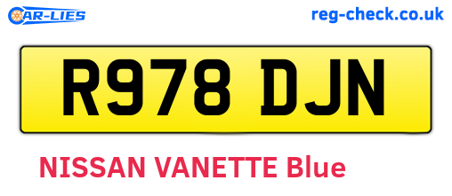 R978DJN are the vehicle registration plates.