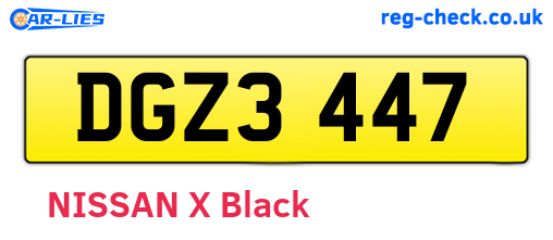 DGZ3447 are the vehicle registration plates.