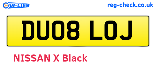 DU08LOJ are the vehicle registration plates.