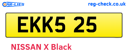 EKK525 are the vehicle registration plates.