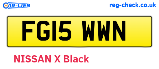 FG15WWN are the vehicle registration plates.