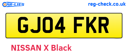 GJ04FKR are the vehicle registration plates.