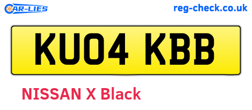 KU04KBB are the vehicle registration plates.