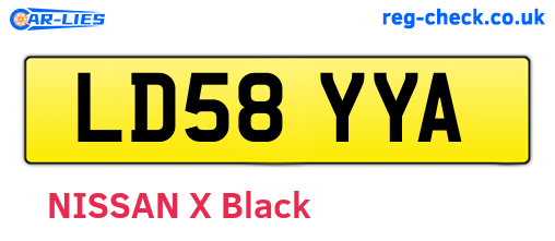 LD58YYA are the vehicle registration plates.