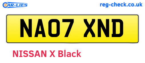 NA07XND are the vehicle registration plates.