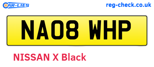 NA08WHP are the vehicle registration plates.
