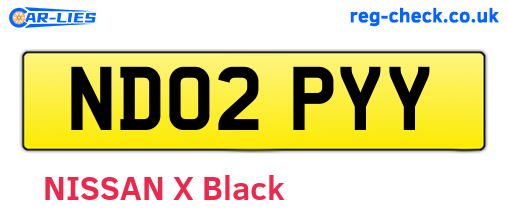 ND02PYY are the vehicle registration plates.