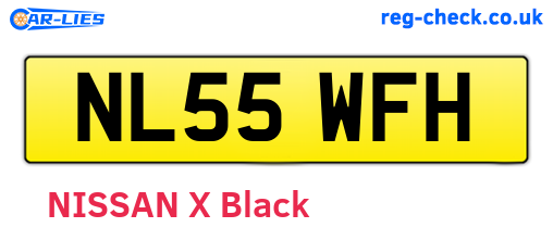 NL55WFH are the vehicle registration plates.
