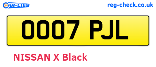 OO07PJL are the vehicle registration plates.