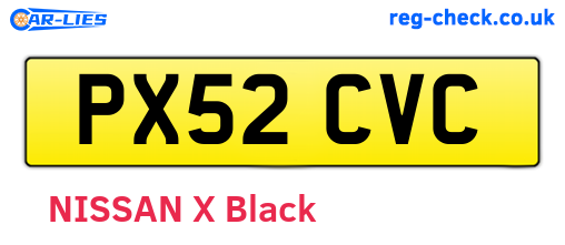 PX52CVC are the vehicle registration plates.