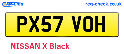 PX57VOH are the vehicle registration plates.