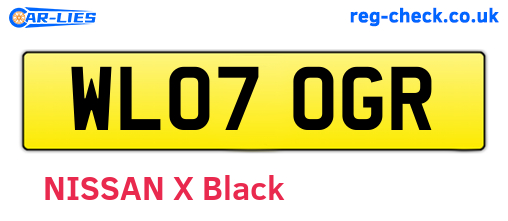 WL07OGR are the vehicle registration plates.