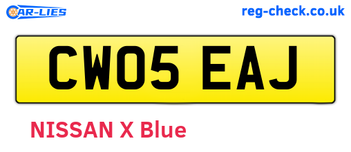CW05EAJ are the vehicle registration plates.