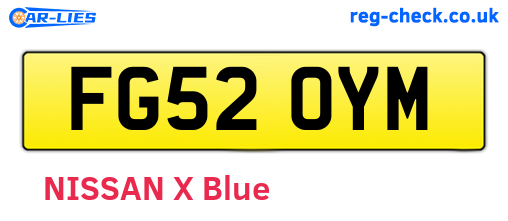 FG52OYM are the vehicle registration plates.