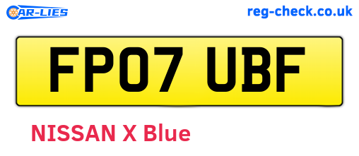 FP07UBF are the vehicle registration plates.