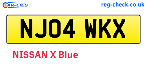 NJ04WKX are the vehicle registration plates.