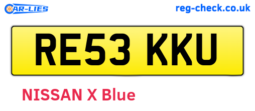 RE53KKU are the vehicle registration plates.