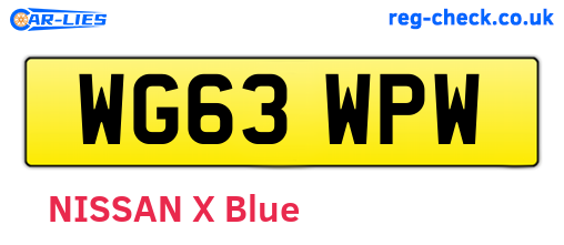 WG63WPW are the vehicle registration plates.