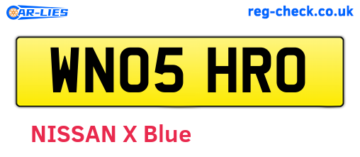 WN05HRO are the vehicle registration plates.