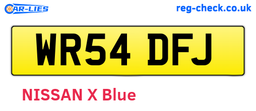 WR54DFJ are the vehicle registration plates.
