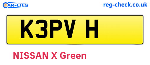 K3PVH are the vehicle registration plates.