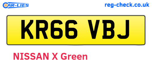 KR66VBJ are the vehicle registration plates.