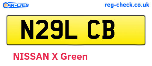 N29LCB are the vehicle registration plates.